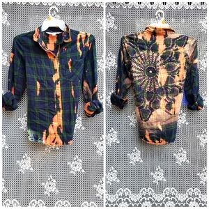 Bleach Distressed Flannel